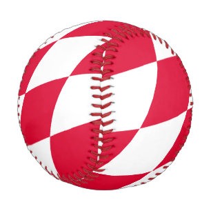 Red and White Bavaria Diamond Flag Pattern Baseball
