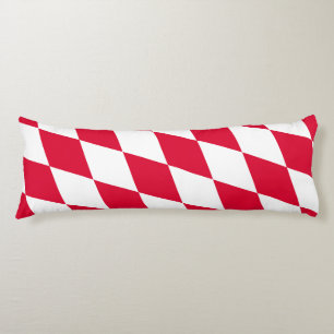 Red and White Bavaria Diamond Flag Pattern Body Pillow