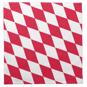 Red and White Bavaria Diamond Flag Pattern Cloth Napkin