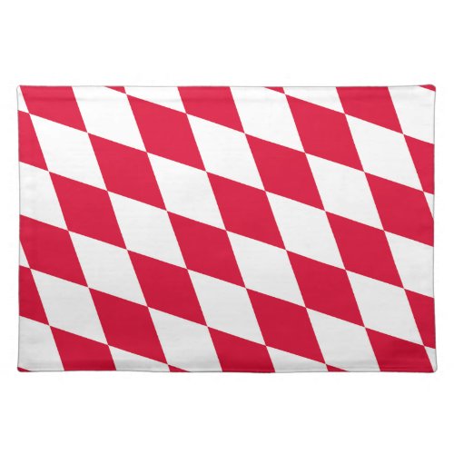 Red and White Bavaria Diamond Flag Pattern Cloth Placemat