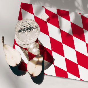 Red and White Bavaria Diamond Flag Pattern Cloth Placemat