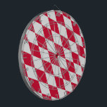 Red and White Bavaria Diamond Flag Pattern Dart Board<br><div class="desc">Elegant,  stylish and sophisticated Bavarian flag rhombus pattern in red and white color. Modern and trendy gift,  perfect for the diamond-lozenge pattern lover in your life.</div>