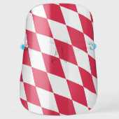 Red and White Bavaria Diamond Flag Pattern Face Shield (Front)