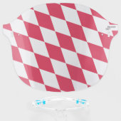 Red and White Bavaria Diamond Flag Pattern Face Shield (Front w/Glasses)