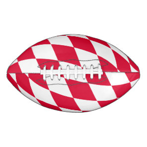 Red and White Bavaria Diamond Flag Pattern Football