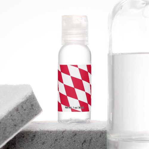 Red and White Bavaria Diamond Flag Pattern Hand Sanitizer