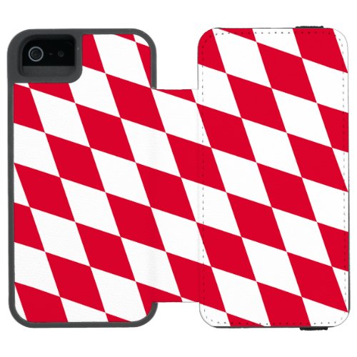 Red and White Bavaria Diamond Flag Pattern iPhone SE55s Wallet Case