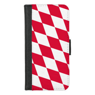 Red and White Bavaria Diamond Flag Pattern iPhone 8/7 Wallet Case