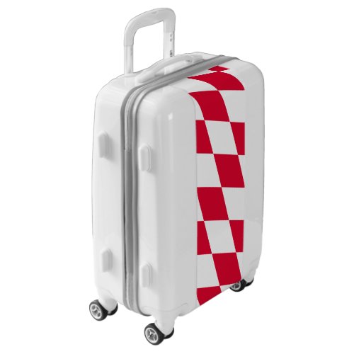 Red and White Bavaria Diamond Flag Pattern Luggage