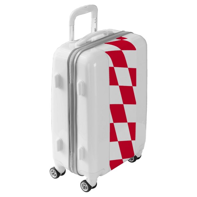 Red and White Bavaria Diamond Flag Pattern Luggage (Rotated Left)