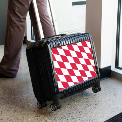 Red and White Bavaria Diamond Flag Pattern Luggage