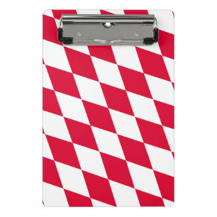 Red and White Bavaria Diamond Flag Pattern Mini Clipboard