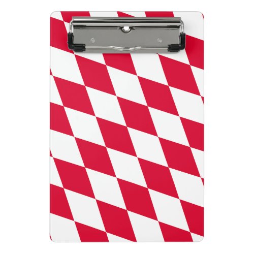 Red and White Bavaria Diamond Flag Pattern Mini Clipboard