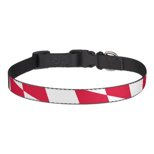 Red and White Bavaria Diamond Flag Pattern Pet Collar