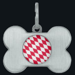 Red and White Bavaria Diamond Flag Pattern Pet ID Tag<br><div class="desc">Elegant,  stylish and sophisticated Bavarian flag rhombus pattern in red and white color. Modern and trendy gift,  perfect for the diamond-lozenge pattern lover in your life.</div>