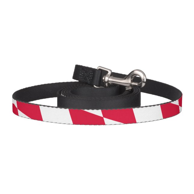 Red and White Bavaria Diamond Flag Pattern Pet Leash (Hook)
