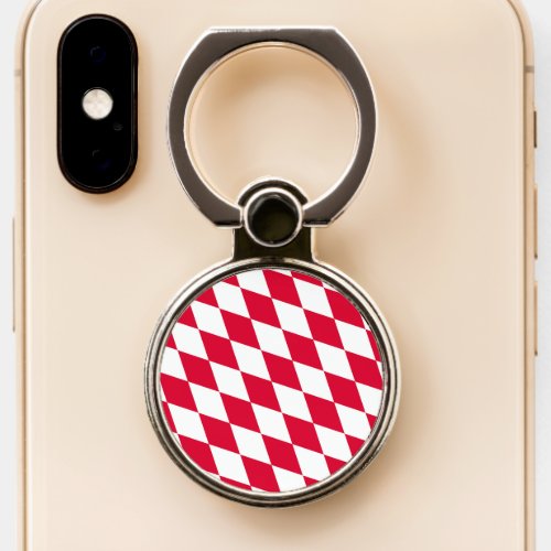 Red and White Bavaria Diamond Flag Pattern Phone Ring Stand