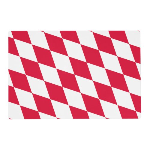 Red and White Bavaria Diamond Flag Pattern Placemat