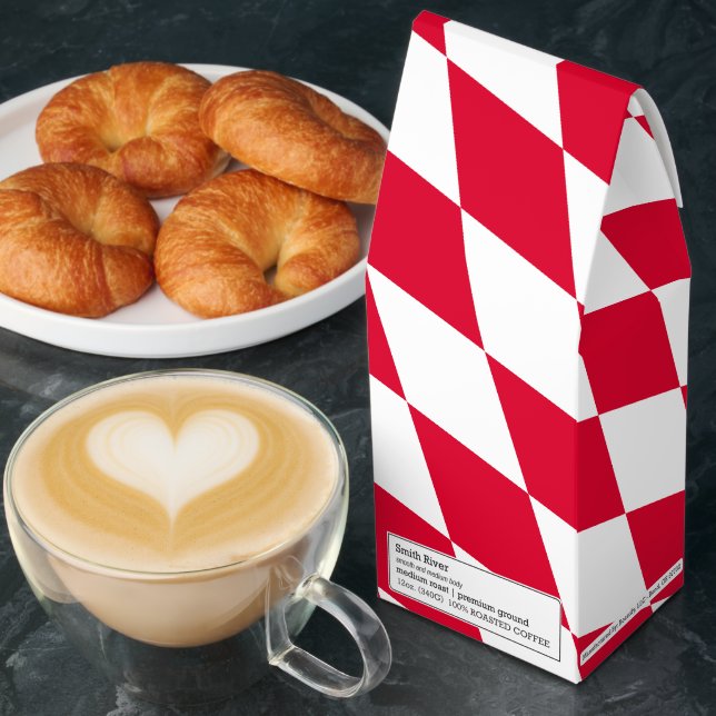 Red and White Bavaria Diamond Flag Pattern Roasted Coffee (Breakfast)