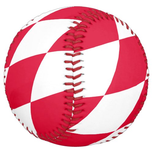 Red and White Bavaria Diamond Flag Pattern Softball