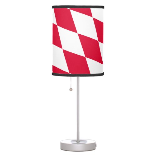 Red and White Bavaria Diamond Flag Pattern Table Lamp