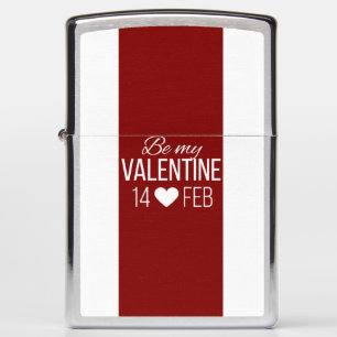 Red And White Be My Valentine Heart Zippo Lighter