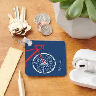 Red and White Bicycle Keychain