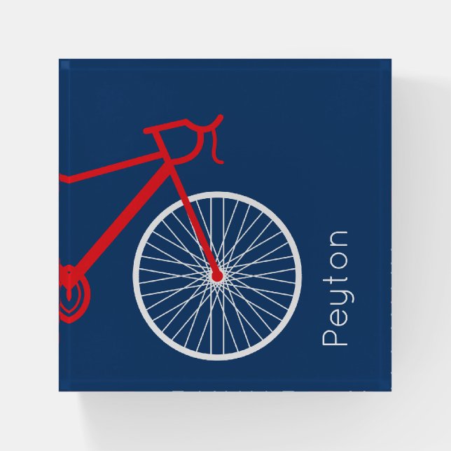 Red and White Bicycle Paperweight (Front)