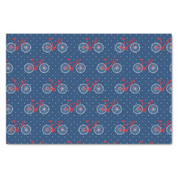 Red and White Bicycle Tissue Paper