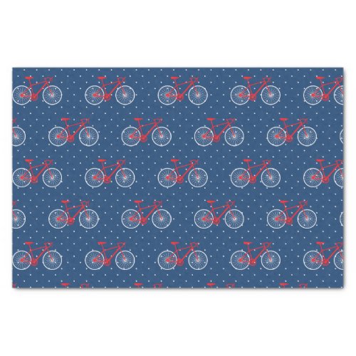 Red and White Bicycle Tissue Paper