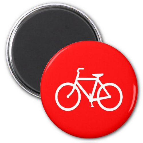 Red and White Bike Magnet