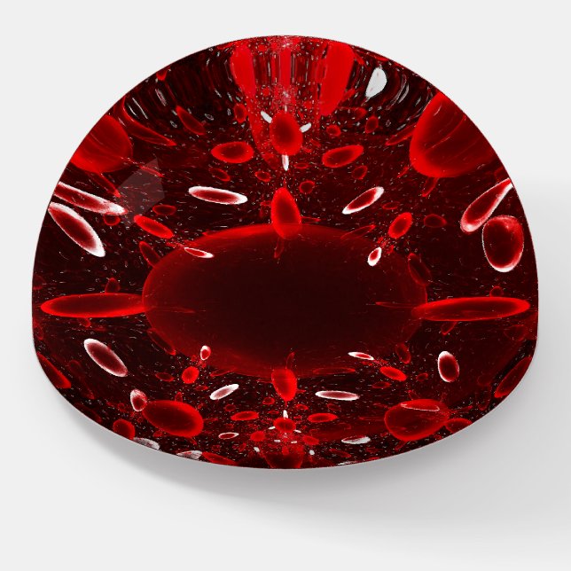Red And White Blood Cells Fractal Paperweight (Angled)