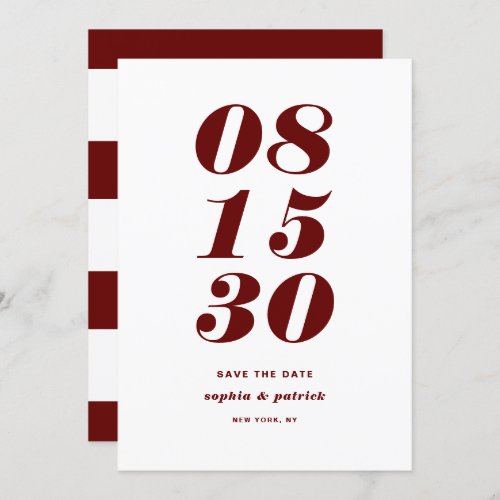 Red and White Bold Italic Typography Modern Save The Date