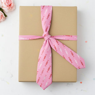 Red and White Bonbons on Pink Neck Tie