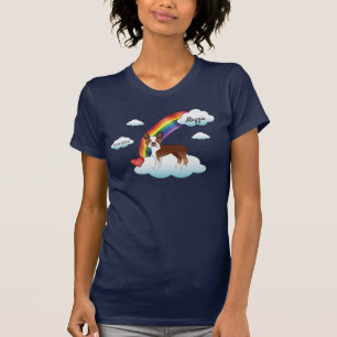 Red And White Boston Terrier Rainbow Memorial T-Shirt