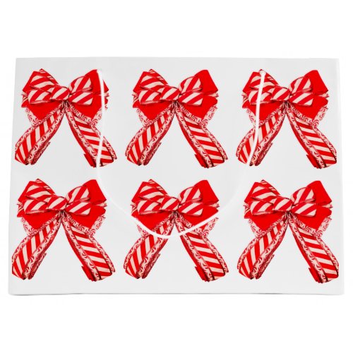 Red and White Bow Gift Bag