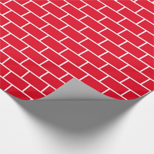 Red and White Brick Pattern Wrapping Paper Zazzle
