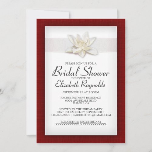 Red and White Bridal Shower Invitations