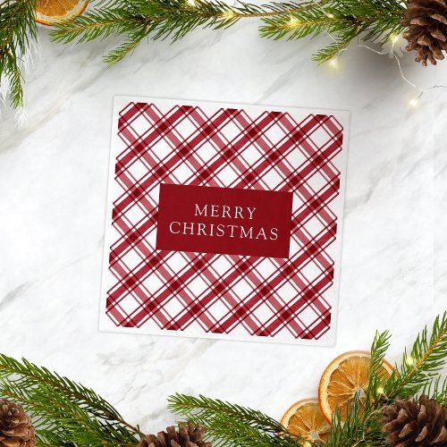 Red and White Buffalo Check Napkins