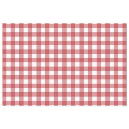 Red and White Buffalo Plaid Holiday gingham   Tissue Paper