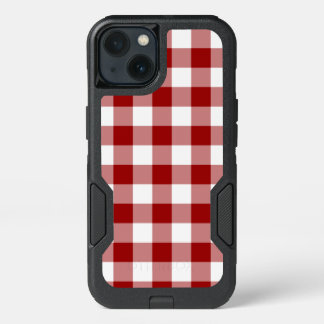 Red and White Buffalo Plaid iPhone 13 Case