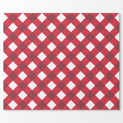 Red And White Buffalo Plaid Wrapping Paper