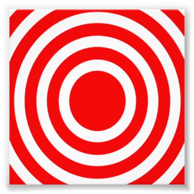 Red and White Bulls-Eye Photo Print (Front)