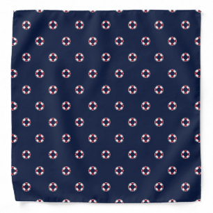 Red And White Buoy Pattern Bandana