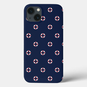 Red And White Buoy Pattern iPhone 13 Case
