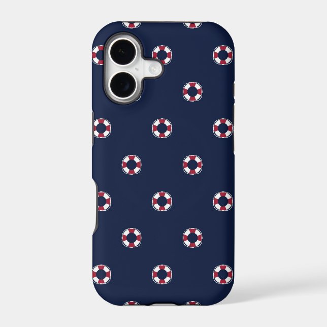 Red And White Buoy Pattern Case-Mate iPhone Case (Back)