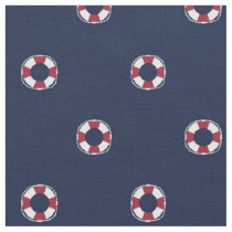 Red And White Buoy Pattern Fabric