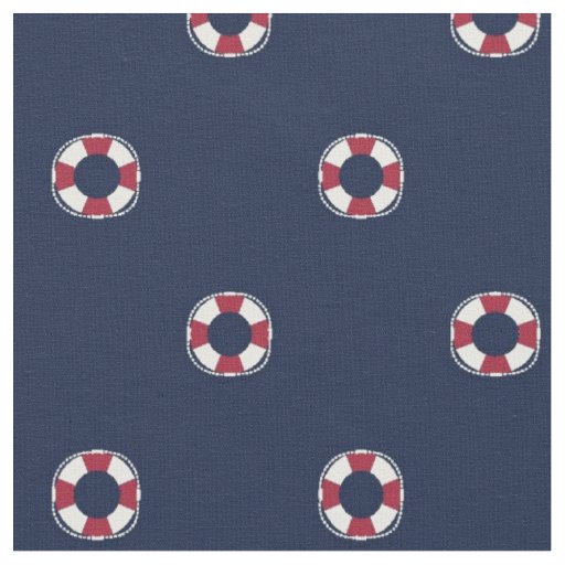 Red And White Buoy Pattern Fabric