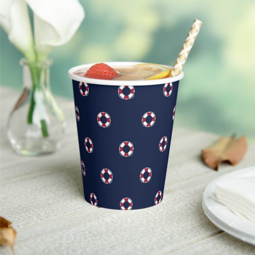 Red And White Buoy Pattern Paper Cups