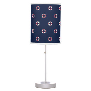 Red And White Buoy Pattern Table Lamp